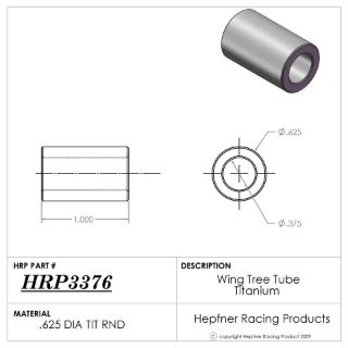 Picture of Wing Tree Tube Titanium, 0.625" OD x 0.375" ID, 0.375" Long