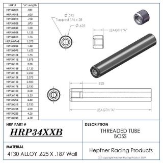 Picture of Boss 5/8" Long 5/16 x 24, Material 0.625 OD x 0.187, 4130