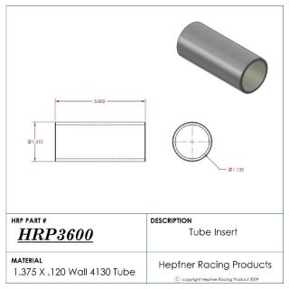 Picture of Chassis Repair Tube Insert, 3" Length, Fits ID of 1.500" x .095", 1.302" Actual Dia. 