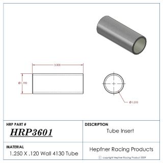 Picture of Chassis Repair Tube Insert, 3" Length, Fits ID of 1.375" x .095", 1.178" Actual Dia.