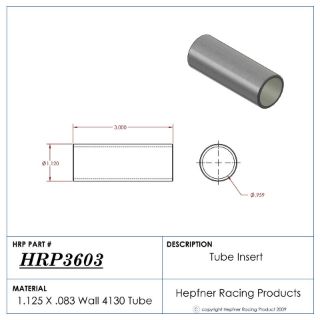 Picture of Chassis Repair Tube Insert, 3" Length, Fits ID of 1.250” x .065”, 1.120” Actual Dia. 