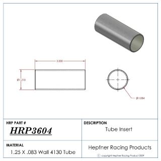 Picture of Chassis Repair Tube Insert, 3" Length, Fits ID of 1.375” x .083”, 1.210” Actual Dia.