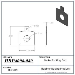 Picture of Brake Backing Pad, Small Wilwood 0.050 Alum