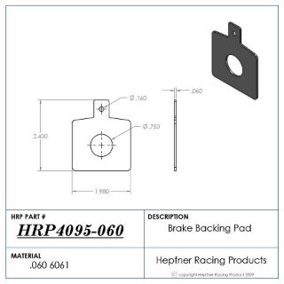 Picture of Brake Backing Pad, Small Wilwood 0.060 Alum