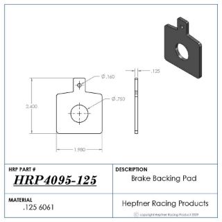 Picture of Brake Backing Pad, Small Wilwood 0.125 Alum