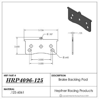 Picture of Brake Backing Pad, Inboard Wilwood 0.125 Alum