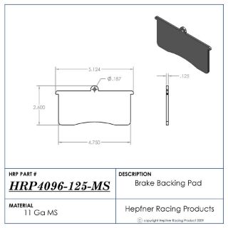 Picture of Brake Backing Pad, Inboard Wilwood 0.125 Mild Steel