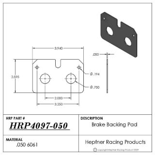 Picture of Brake Backing Pad, Inboard Wilwood 0.050 Alum, Dynalite