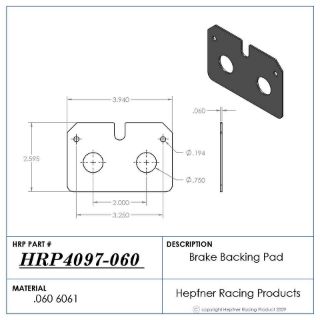 Picture of Brake Backing Pad, Inboard Wilwood 0.060 Alum, Dynalite