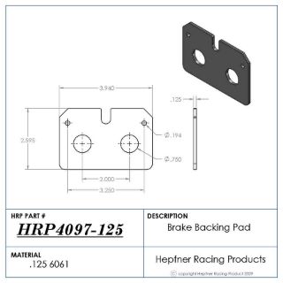 Picture of Brake Backing Pad, Inboard Wilwood 0.125 Alum, Dynalite