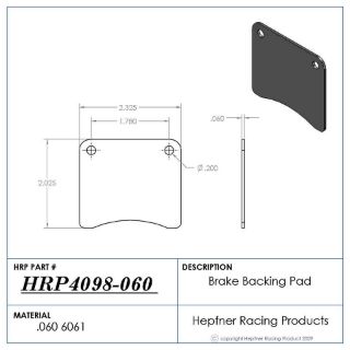 Picture of Brake Backing Pad, Small Brake Man 0.060 Alum