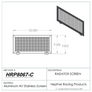 Picture of Radiator Rock Screen, Aluminum With Stainless Steel, 20.0" x 9.50"