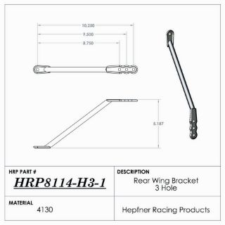 Picture of Nose Wing Rear Bracket, Maxim Style, 10.25" To 8.75" Rise