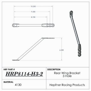 Picture of Nose Wing Rear Bracket, J & J Style, 10.25" To 8.75" Rise