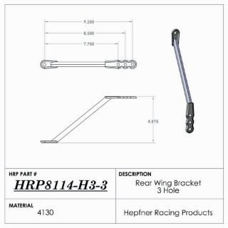 Picture of Nose Wing Rear Bracket, Eagle Style, 9.25" To 7.75" Rise