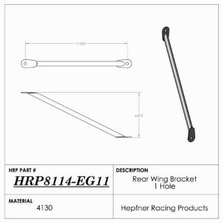 Picture of Nose Wing Rear Bracket, Maxim Style, 11" Rise