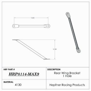 Picture of Nose Wing Rear Bracket, Maxim Style, 9.0" Rise