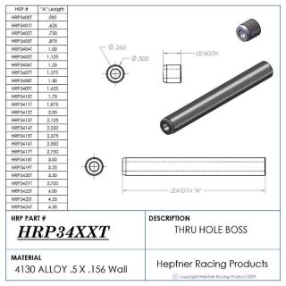 Picture of Boss  1/2" Long 1/4 ID Thru