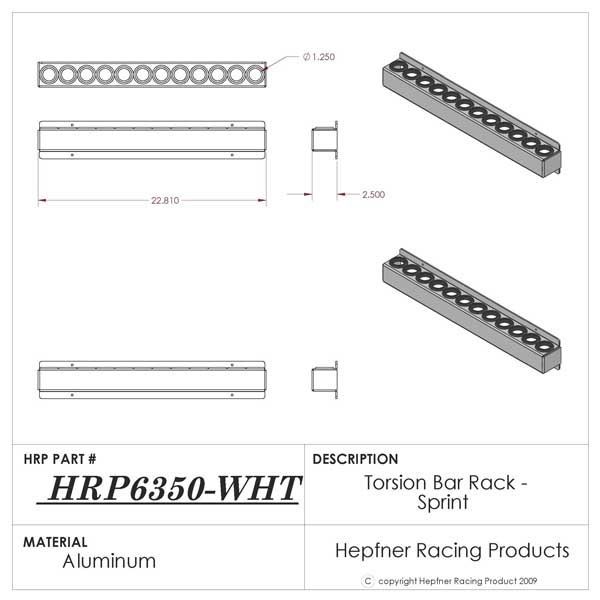 Torsion Bar Rack, Sprint Car, Holds 12, White Powder Coat - Hepfner ...