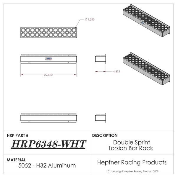 Torsion Bar Rack, Sprint Car, Holds 24, White Powder Coat Hepfner