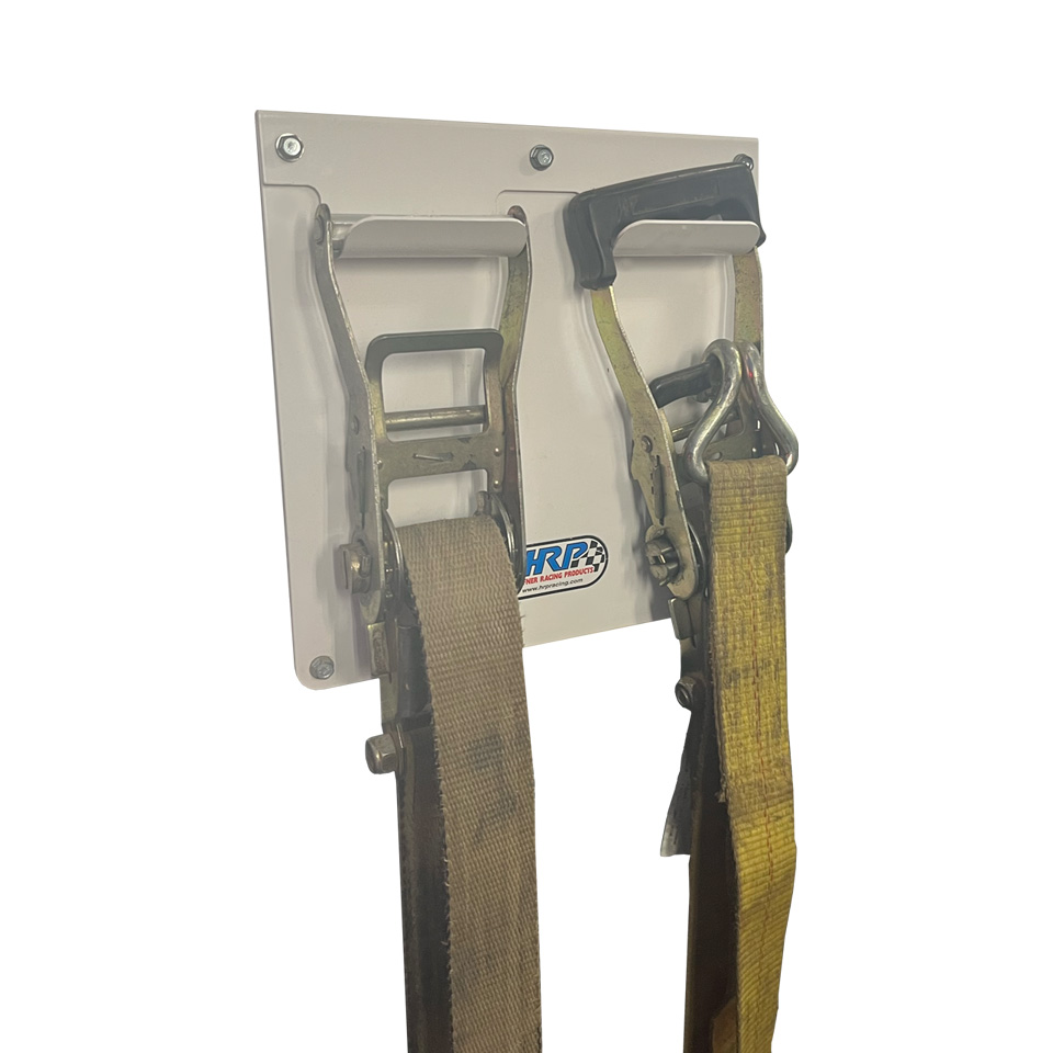 Ratchet Strap Rack, White Powder Coat - Hepfner Racing Products